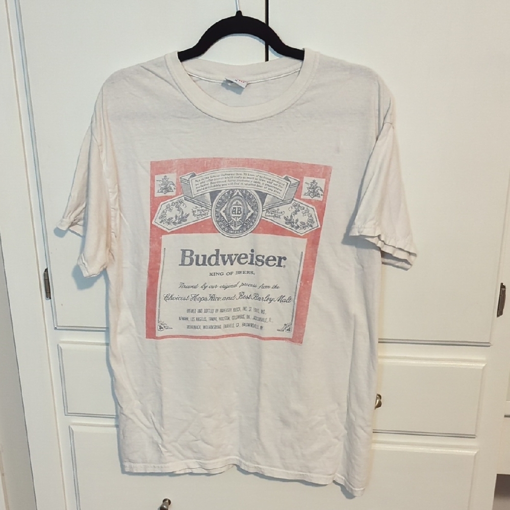 Budweiser Beer Tee, Vintage Graphic Tee White Graphic T-Shirt